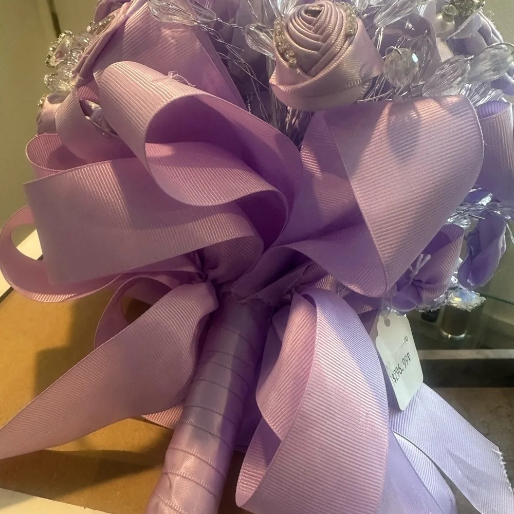 Lavender wedding bouquet with, Grooms boutonniere. - Picture 2 of 11
